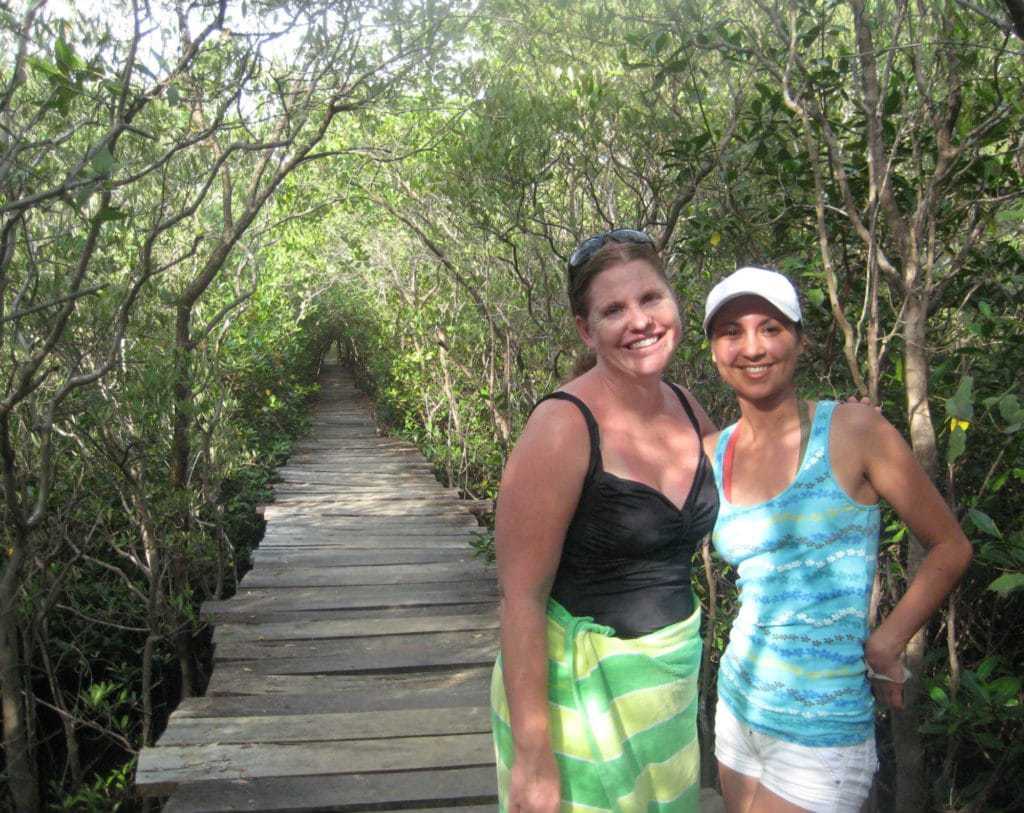 This is the boardwalk entrance to La Olas Cabinas and restaurant