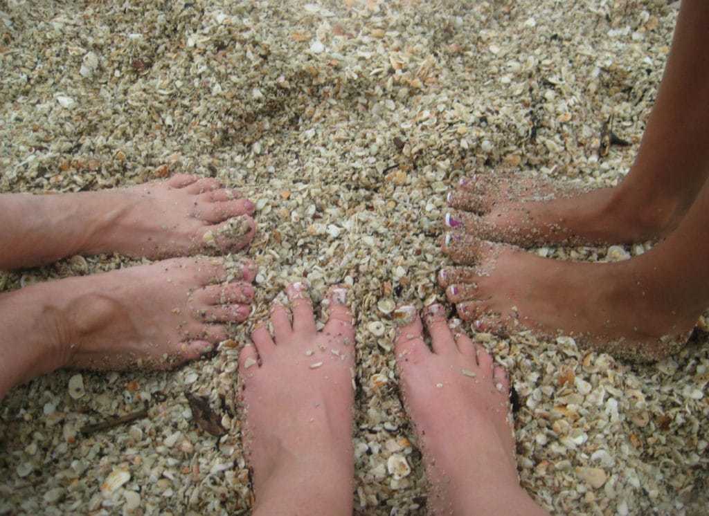 Look at all those little shells that make up the beach at Conchal!