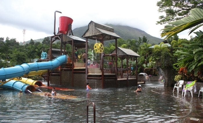 Family hot springs playground and water park Costa Rica.