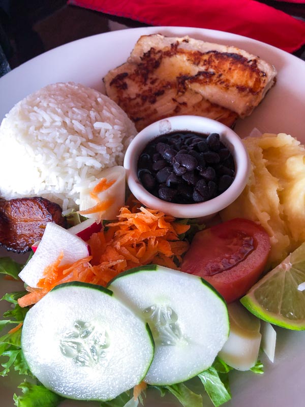 grilled chicken casado at soda la parada la fortuna