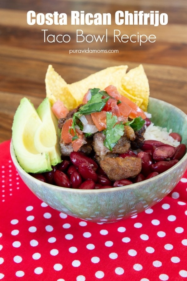 A serving bowl of Chifrijo.