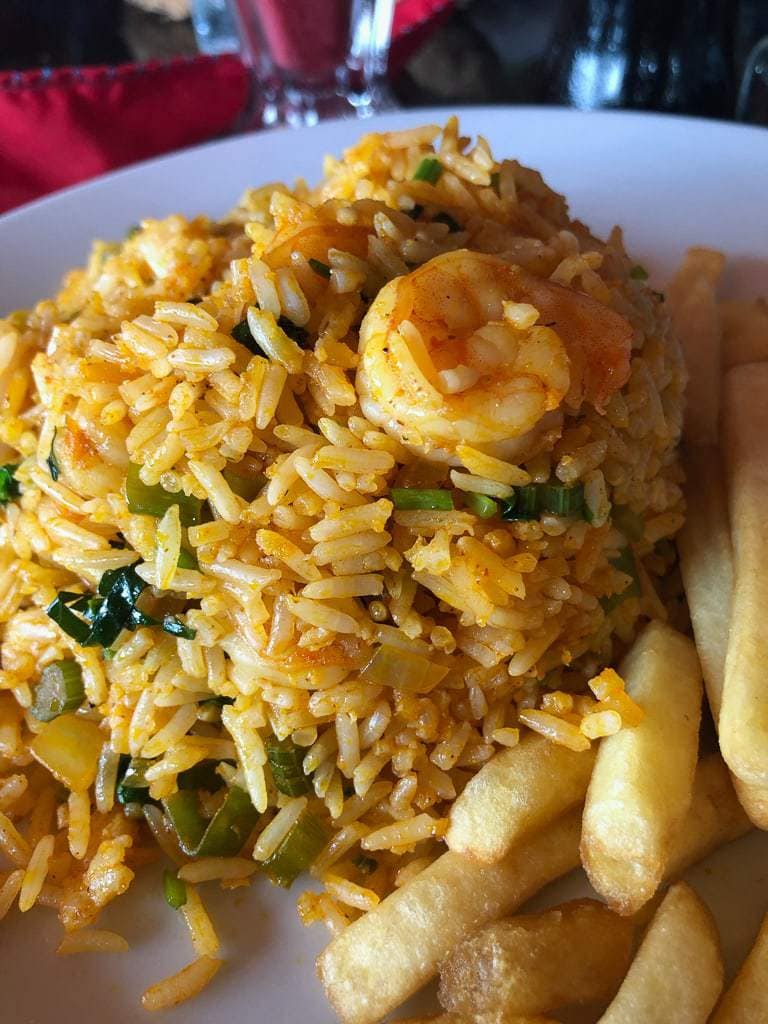 sail on shrimp with rice and spices
