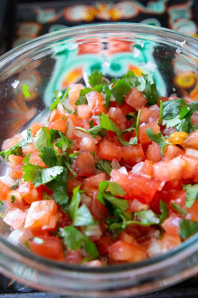 chimichurri sauce from costa rica with tomato, cilantro and white onion