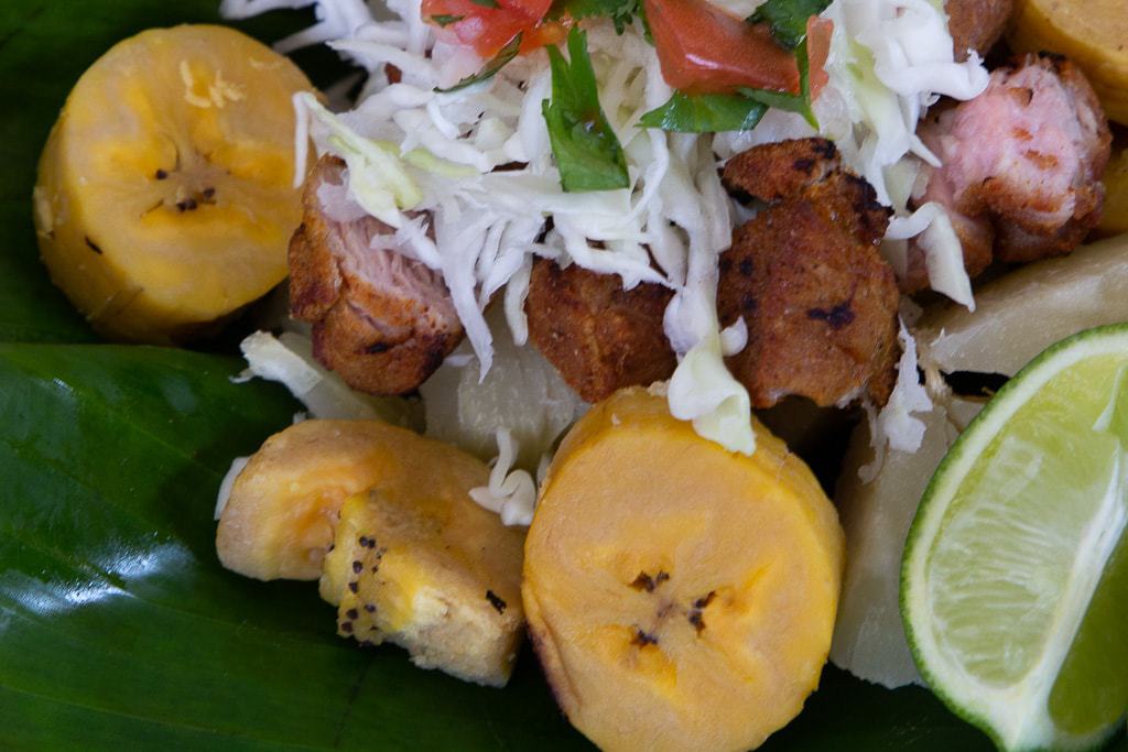 round slices of boiled green plantain