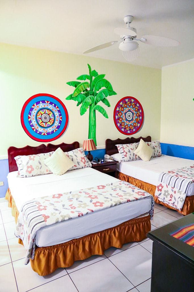 Interior of a standard Adventure Inn room.