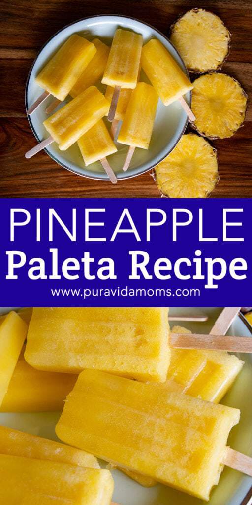 pineapple popsicles, on a serving plate.