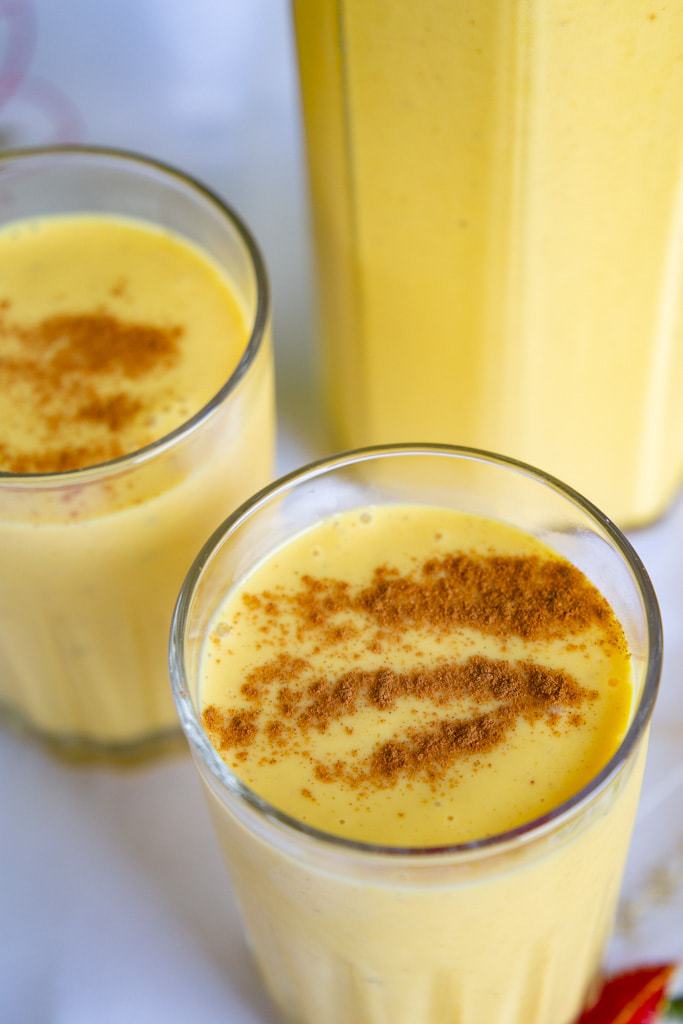 close up of costa rican egg nog.
