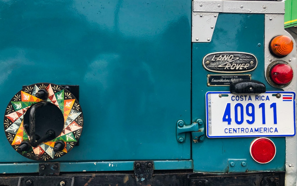 Rear bumper of Land Cruiser in Costa Rica.