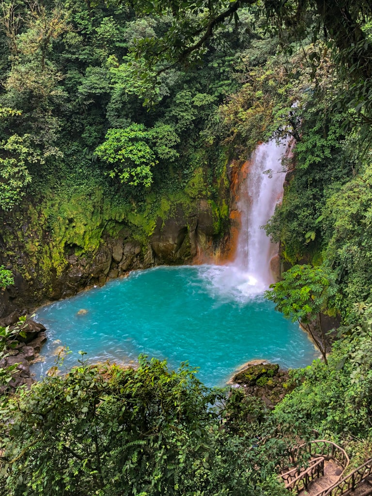 rio celeste waterfall in costa rica.