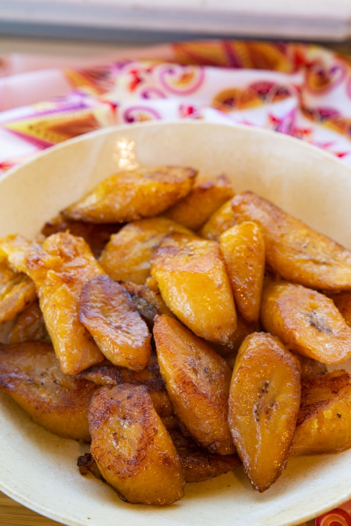 fried plantains in a white bowl